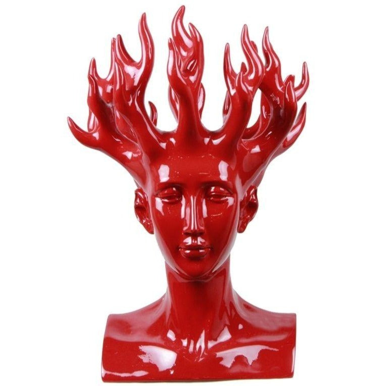 Estátua da mulher de vaso vermelho